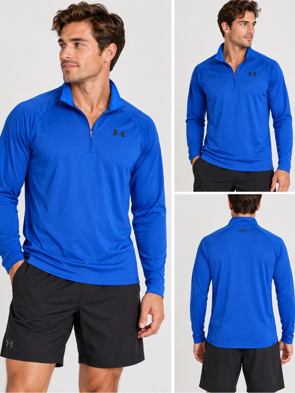 Under Armour HeatGear Men’s Blue 1/4 Zip Long Sleeve Performance Pullover Size M